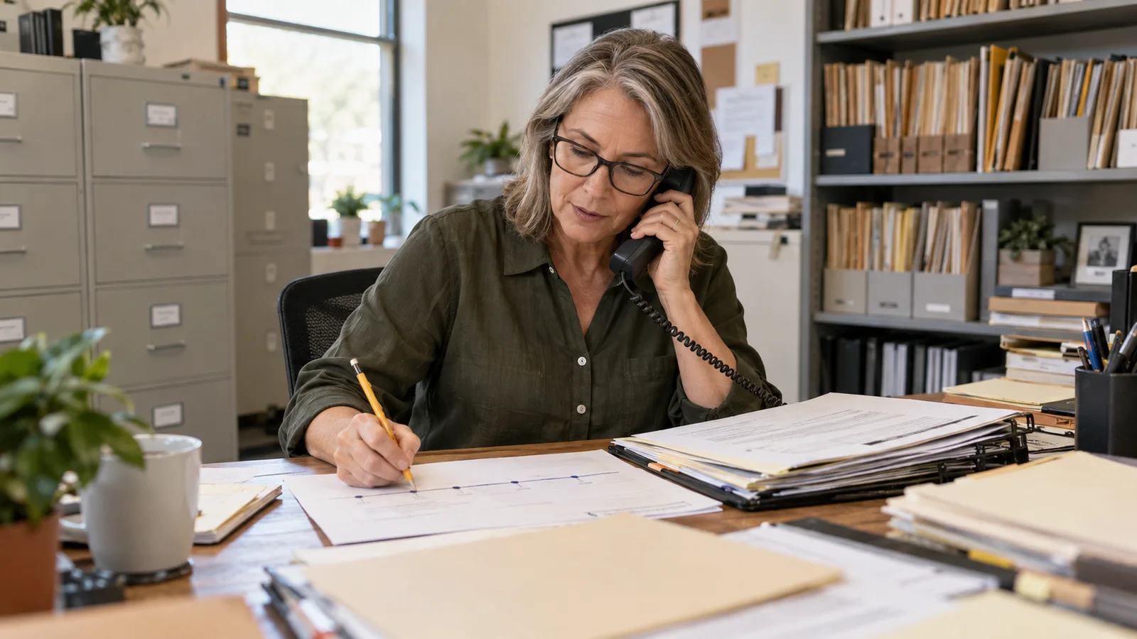 An HR coordinator confirms an employment timeline by phone